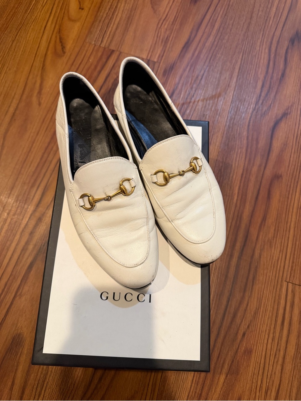 Gucci White Leather Horsebit Loafers - Picture 4 of 7